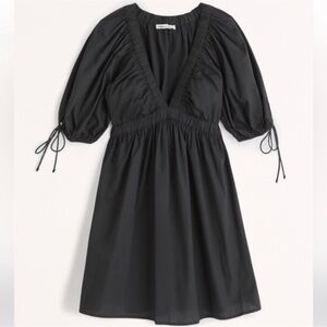 Abercrombie poplin puff sleeve babydoll dress